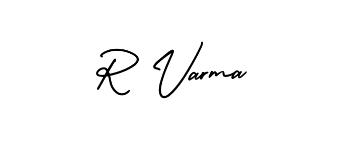 Design your own signature with our free online signature maker. With this signature software, you can create a handwritten (AmerikaSignatureDemo-Regular) signature for name R Varma. R Varma signature style 3 images and pictures png