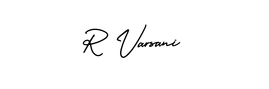 Make a beautiful signature design for name R Varsani. With this signature (AmerikaSignatureDemo-Regular) style, you can create a handwritten signature for free. R Varsani signature style 3 images and pictures png