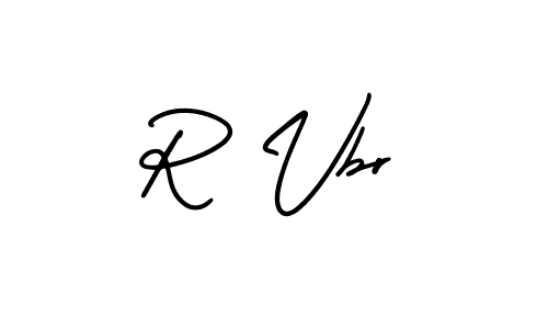 The best way (AmerikaSignatureDemo-Regular) to make a short signature is to pick only two or three words in your name. The name R Vbr include a total of six letters. For converting this name. R Vbr signature style 3 images and pictures png