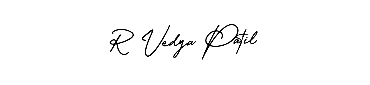 Similarly AmerikaSignatureDemo-Regular is the best handwritten signature design. Signature creator online .You can use it as an online autograph creator for name R Vedya Patil. R Vedya Patil signature style 3 images and pictures png