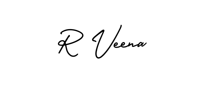 if you are searching for the best signature style for your name R Veena. so please give up your signature search. here we have designed multiple signature styles  using AmerikaSignatureDemo-Regular. R Veena signature style 3 images and pictures png