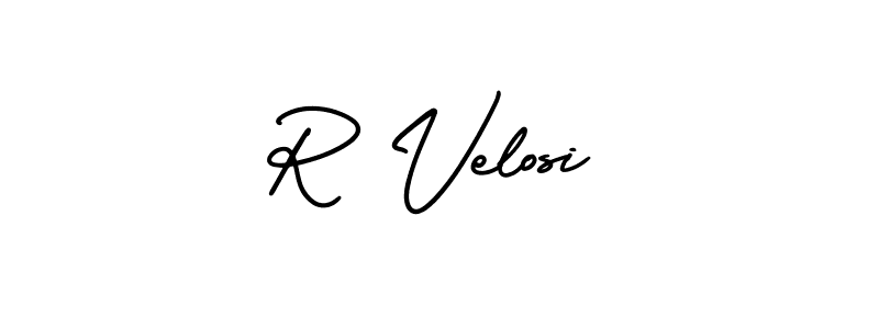 Design your own signature with our free online signature maker. With this signature software, you can create a handwritten (AmerikaSignatureDemo-Regular) signature for name R Velosi. R Velosi signature style 3 images and pictures png