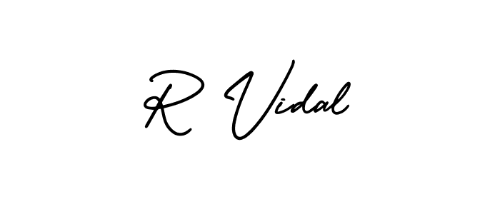 How to make R Vidal signature? AmerikaSignatureDemo-Regular is a professional autograph style. Create handwritten signature for R Vidal name. R Vidal signature style 3 images and pictures png