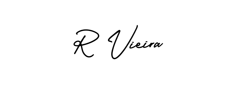 Make a beautiful signature design for name R Vieira. With this signature (AmerikaSignatureDemo-Regular) style, you can create a handwritten signature for free. R Vieira signature style 3 images and pictures png
