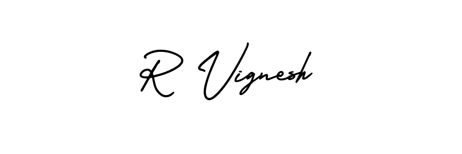 Design your own signature with our free online signature maker. With this signature software, you can create a handwritten (AmerikaSignatureDemo-Regular) signature for name R Vignesh. R Vignesh signature style 3 images and pictures png