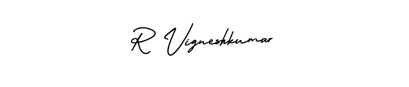 R Vigneshkumar stylish signature style. Best Handwritten Sign (AmerikaSignatureDemo-Regular) for my name. Handwritten Signature Collection Ideas for my name R Vigneshkumar. R Vigneshkumar signature style 3 images and pictures png