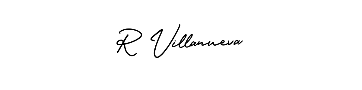 AmerikaSignatureDemo-Regular is a professional signature style that is perfect for those who want to add a touch of class to their signature. It is also a great choice for those who want to make their signature more unique. Get R Villanueva name to fancy signature for free. R Villanueva signature style 3 images and pictures png