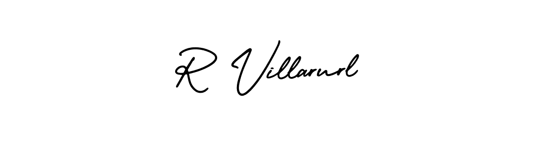 You should practise on your own different ways (AmerikaSignatureDemo-Regular) to write your name (R Villarurl) in signature. don't let someone else do it for you. R Villarurl signature style 3 images and pictures png