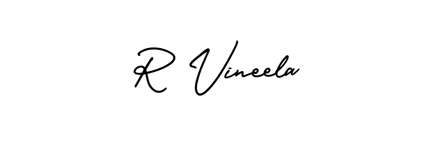 You can use this online signature creator to create a handwritten signature for the name R Vineela. This is the best online autograph maker. R Vineela signature style 3 images and pictures png