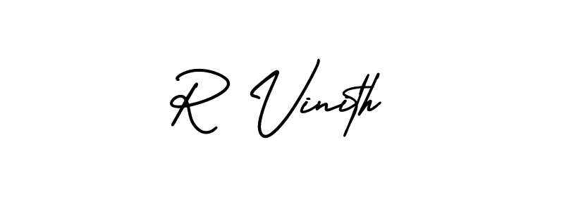 This is the best signature style for the R Vinith name. Also you like these signature font (AmerikaSignatureDemo-Regular). Mix name signature. R Vinith signature style 3 images and pictures png