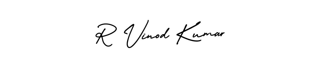 R Vinod Kumar stylish signature style. Best Handwritten Sign (AmerikaSignatureDemo-Regular) for my name. Handwritten Signature Collection Ideas for my name R Vinod Kumar. R Vinod Kumar signature style 3 images and pictures png