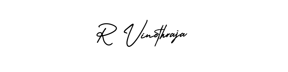 Design your own signature with our free online signature maker. With this signature software, you can create a handwritten (AmerikaSignatureDemo-Regular) signature for name R Vinothraja. R Vinothraja signature style 3 images and pictures png