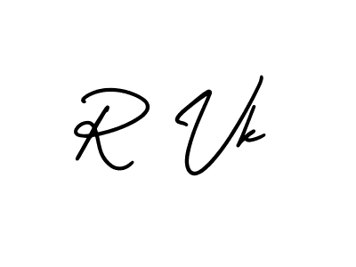 You should practise on your own different ways (AmerikaSignatureDemo-Regular) to write your name (R Vk) in signature. don't let someone else do it for you. R Vk signature style 3 images and pictures png