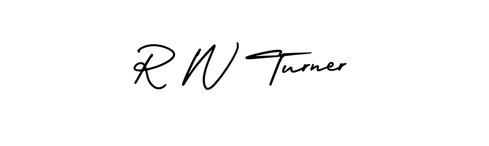 The best way (AmerikaSignatureDemo-Regular) to make a short signature is to pick only two or three words in your name. The name R W Turner include a total of six letters. For converting this name. R W Turner signature style 3 images and pictures png