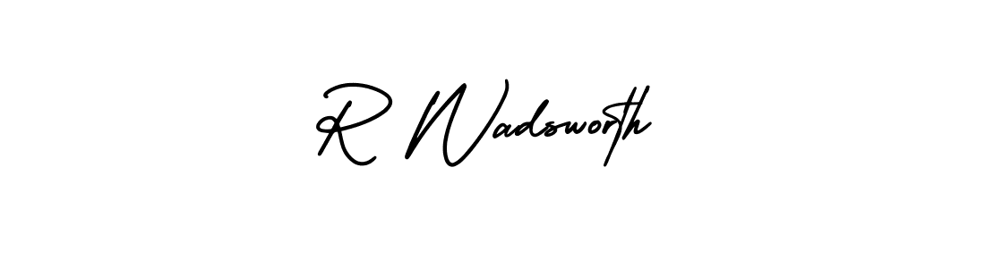 Similarly AmerikaSignatureDemo-Regular is the best handwritten signature design. Signature creator online .You can use it as an online autograph creator for name R Wadsworth. R Wadsworth signature style 3 images and pictures png