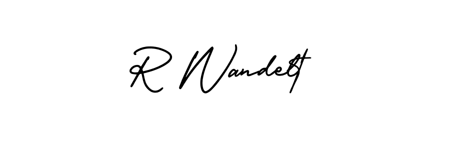 How to make R Wandelt name signature. Use AmerikaSignatureDemo-Regular style for creating short signs online. This is the latest handwritten sign. R Wandelt signature style 3 images and pictures png