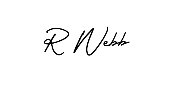 How to make R Webb name signature. Use AmerikaSignatureDemo-Regular style for creating short signs online. This is the latest handwritten sign. R Webb signature style 3 images and pictures png