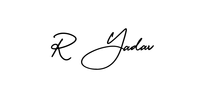 Create a beautiful signature design for name R Yadav. With this signature (AmerikaSignatureDemo-Regular) fonts, you can make a handwritten signature for free. R Yadav signature style 3 images and pictures png