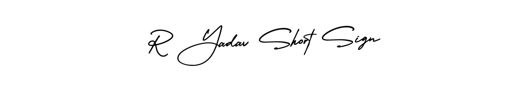 Design your own signature with our free online signature maker. With this signature software, you can create a handwritten (AmerikaSignatureDemo-Regular) signature for name R Yadav Short Sign. R Yadav Short Sign signature style 3 images and pictures png