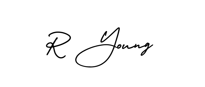 Also we have R Young name is the best signature style. Create professional handwritten signature collection using AmerikaSignatureDemo-Regular autograph style. R Young signature style 3 images and pictures png