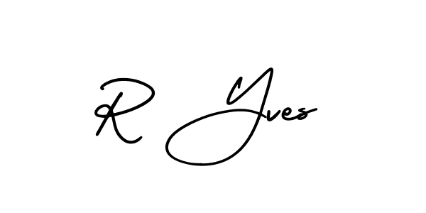 Design your own signature with our free online signature maker. With this signature software, you can create a handwritten (AmerikaSignatureDemo-Regular) signature for name R Yves. R Yves signature style 3 images and pictures png