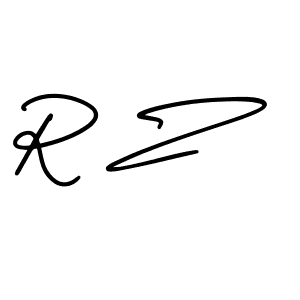 Design your own signature with our free online signature maker. With this signature software, you can create a handwritten (AmerikaSignatureDemo-Regular) signature for name R Z. R Z signature style 3 images and pictures png