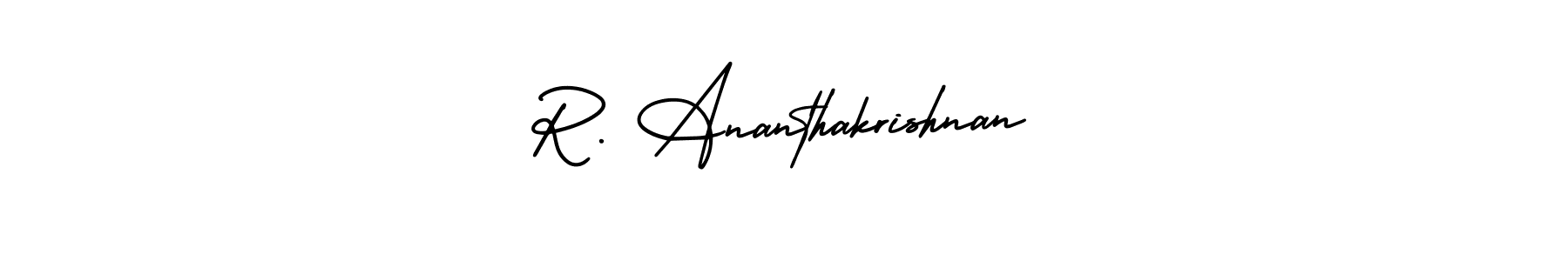 if you are searching for the best signature style for your name R. Ananthakrishnan. so please give up your signature search. here we have designed multiple signature styles  using AmerikaSignatureDemo-Regular. R. Ananthakrishnan signature style 3 images and pictures png