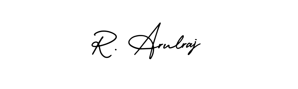 The best way (AmerikaSignatureDemo-Regular) to make a short signature is to pick only two or three words in your name. The name R. Arulraj include a total of six letters. For converting this name. R. Arulraj signature style 3 images and pictures png