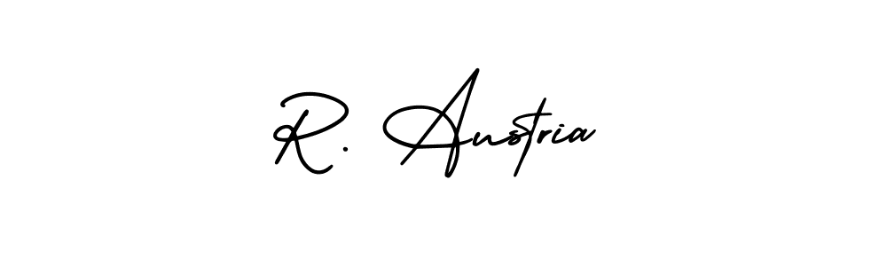 How to make R. Austria name signature. Use AmerikaSignatureDemo-Regular style for creating short signs online. This is the latest handwritten sign. R. Austria signature style 3 images and pictures png