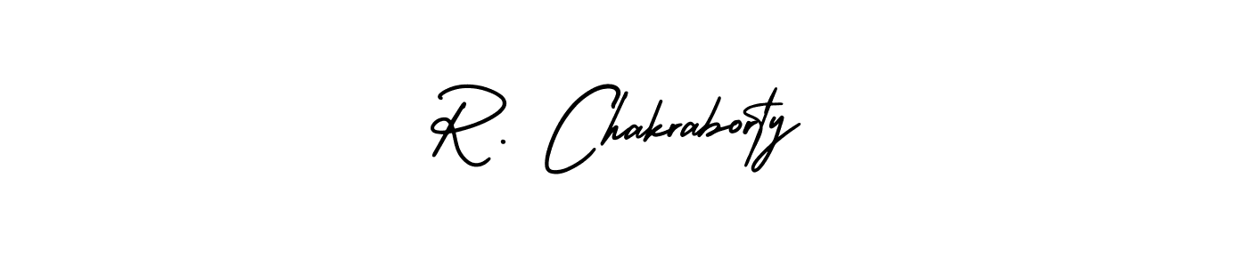 Use a signature maker to create a handwritten signature online. With this signature software, you can design (AmerikaSignatureDemo-Regular) your own signature for name R. Chakraborty. R. Chakraborty signature style 3 images and pictures png