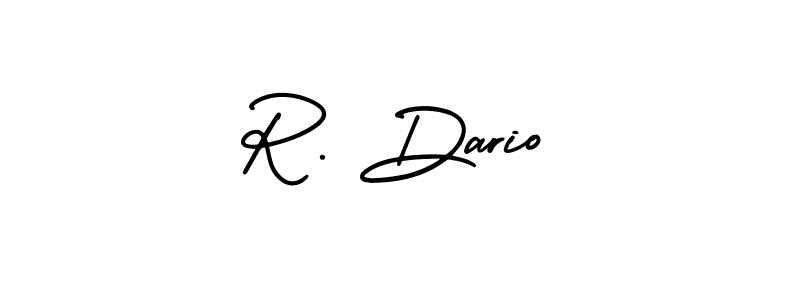 Design your own signature with our free online signature maker. With this signature software, you can create a handwritten (AmerikaSignatureDemo-Regular) signature for name R. Dario. R. Dario signature style 3 images and pictures png