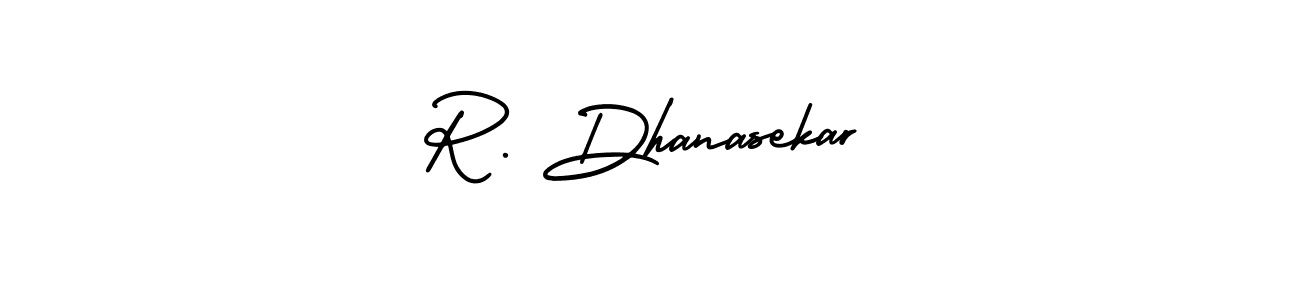 How to make R. Dhanasekar name signature. Use AmerikaSignatureDemo-Regular style for creating short signs online. This is the latest handwritten sign. R. Dhanasekar signature style 3 images and pictures png