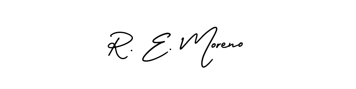 Create a beautiful signature design for name R. E. Moreno. With this signature (AmerikaSignatureDemo-Regular) fonts, you can make a handwritten signature for free. R. E. Moreno signature style 3 images and pictures png