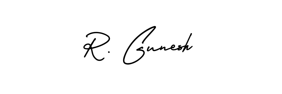 This is the best signature style for the R. Gunesh name. Also you like these signature font (AmerikaSignatureDemo-Regular). Mix name signature. R. Gunesh signature style 3 images and pictures png