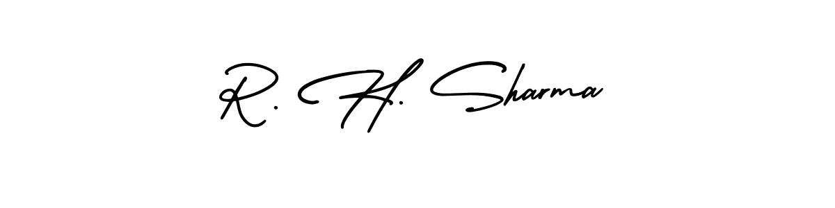 Similarly AmerikaSignatureDemo-Regular is the best handwritten signature design. Signature creator online .You can use it as an online autograph creator for name R. H. Sharma. R. H. Sharma signature style 3 images and pictures png