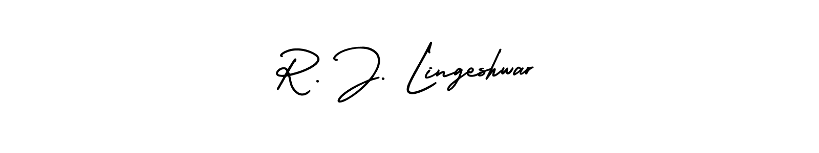 How to make R. J. Lingeshwar name signature. Use AmerikaSignatureDemo-Regular style for creating short signs online. This is the latest handwritten sign. R. J. Lingeshwar signature style 3 images and pictures png