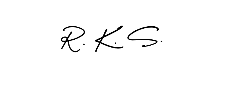 The best way (AmerikaSignatureDemo-Regular) to make a short signature is to pick only two or three words in your name. The name R. K. S. include a total of six letters. For converting this name. R. K. S. signature style 3 images and pictures png