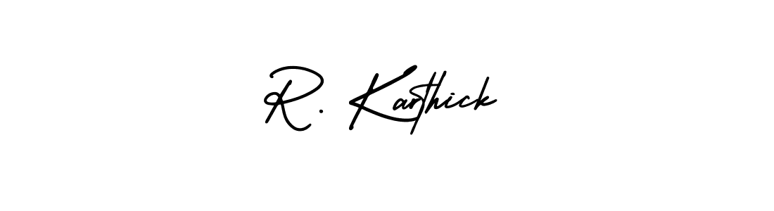 Design your own signature with our free online signature maker. With this signature software, you can create a handwritten (AmerikaSignatureDemo-Regular) signature for name R. Karthick. R. Karthick signature style 3 images and pictures png