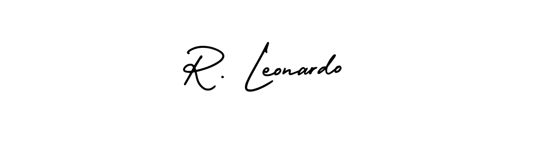 Use a signature maker to create a handwritten signature online. With this signature software, you can design (AmerikaSignatureDemo-Regular) your own signature for name R. Leonardo. R. Leonardo signature style 3 images and pictures png