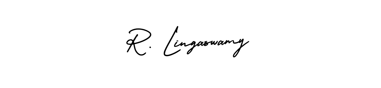 Make a beautiful signature design for name R. Lingaswamy. With this signature (AmerikaSignatureDemo-Regular) style, you can create a handwritten signature for free. R. Lingaswamy signature style 3 images and pictures png