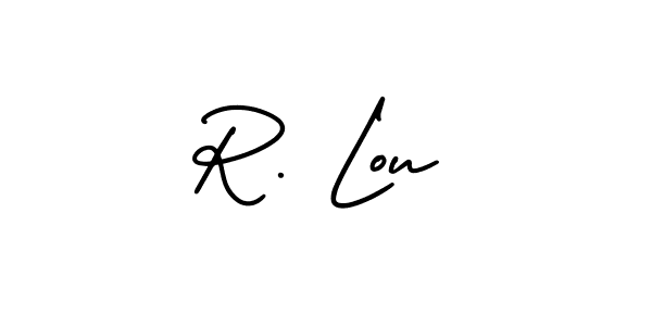 AmerikaSignatureDemo-Regular is a professional signature style that is perfect for those who want to add a touch of class to their signature. It is also a great choice for those who want to make their signature more unique. Get R. Lou name to fancy signature for free. R. Lou signature style 3 images and pictures png