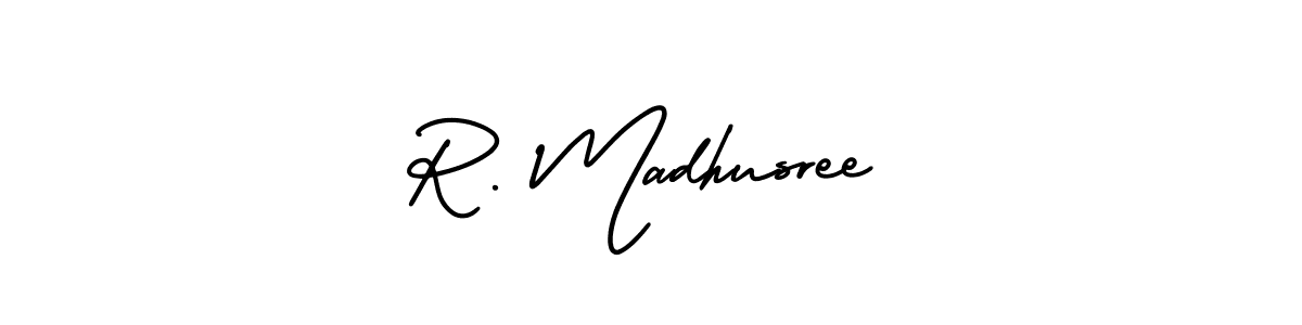 Check out images of Autograph of R. Madhusree name. Actor R. Madhusree Signature Style. AmerikaSignatureDemo-Regular is a professional sign style online. R. Madhusree signature style 3 images and pictures png