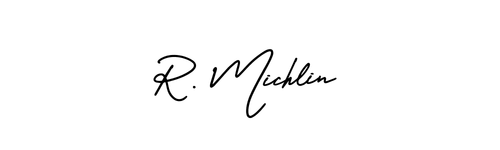 Make a beautiful signature design for name R. Michlin. With this signature (AmerikaSignatureDemo-Regular) style, you can create a handwritten signature for free. R. Michlin signature style 3 images and pictures png