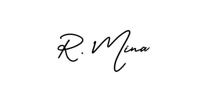 How to make R. Mina signature? AmerikaSignatureDemo-Regular is a professional autograph style. Create handwritten signature for R. Mina name. R. Mina signature style 3 images and pictures png