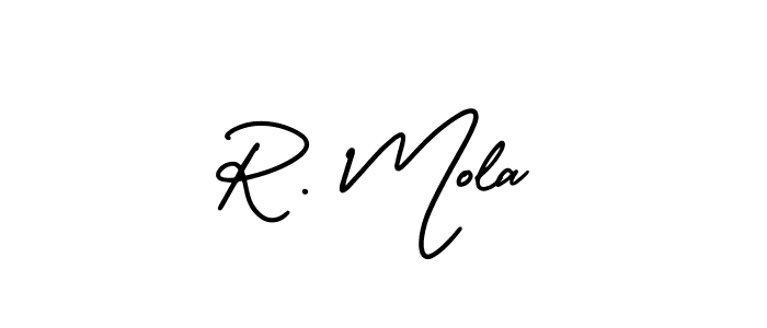 R. Mola stylish signature style. Best Handwritten Sign (AmerikaSignatureDemo-Regular) for my name. Handwritten Signature Collection Ideas for my name R. Mola. R. Mola signature style 3 images and pictures png