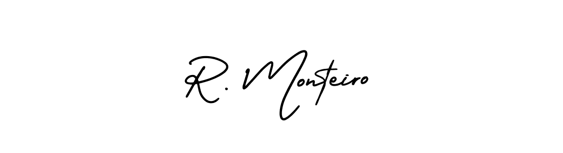 Design your own signature with our free online signature maker. With this signature software, you can create a handwritten (AmerikaSignatureDemo-Regular) signature for name R. Monteiro. R. Monteiro signature style 3 images and pictures png