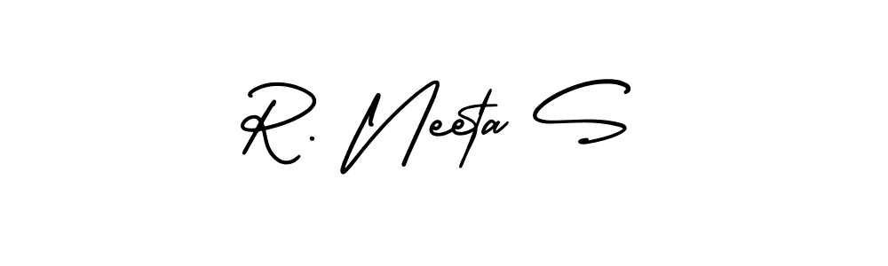 R. Neeta S stylish signature style. Best Handwritten Sign (AmerikaSignatureDemo-Regular) for my name. Handwritten Signature Collection Ideas for my name R. Neeta S. R. Neeta S signature style 3 images and pictures png