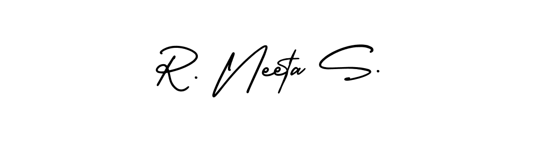 How to Draw R. Neeta S. signature style? AmerikaSignatureDemo-Regular is a latest design signature styles for name R. Neeta S.. R. Neeta S. signature style 3 images and pictures png