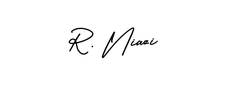 if you are searching for the best signature style for your name R. Niazi. so please give up your signature search. here we have designed multiple signature styles  using AmerikaSignatureDemo-Regular. R. Niazi signature style 3 images and pictures png