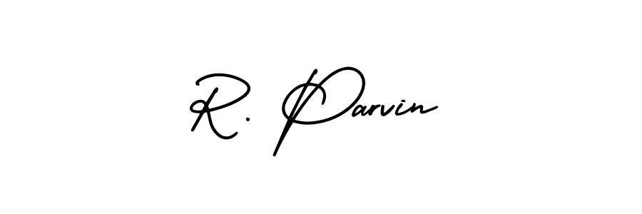 How to make R. Parvin signature? AmerikaSignatureDemo-Regular is a professional autograph style. Create handwritten signature for R. Parvin name. R. Parvin signature style 3 images and pictures png